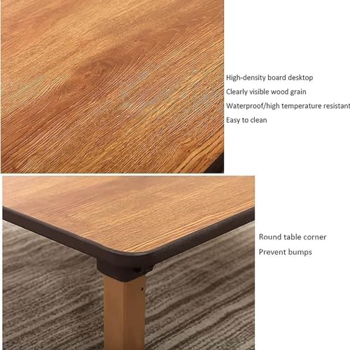 N/A Japanese-Style Square Folding Tea Coffee Table, Adjustable Low Table for Sitting on The Floor, for Tatami Sitting on The Floor Bedroom,70 * 70cm