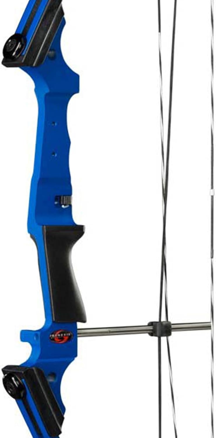 Genesis Archery Compound Bow w/Adjustable Draw Length from 15"-30" & Adjustable Draw Weight Range of 10 to 20 Pounds for Right-Handed, Blue (2 Pack)