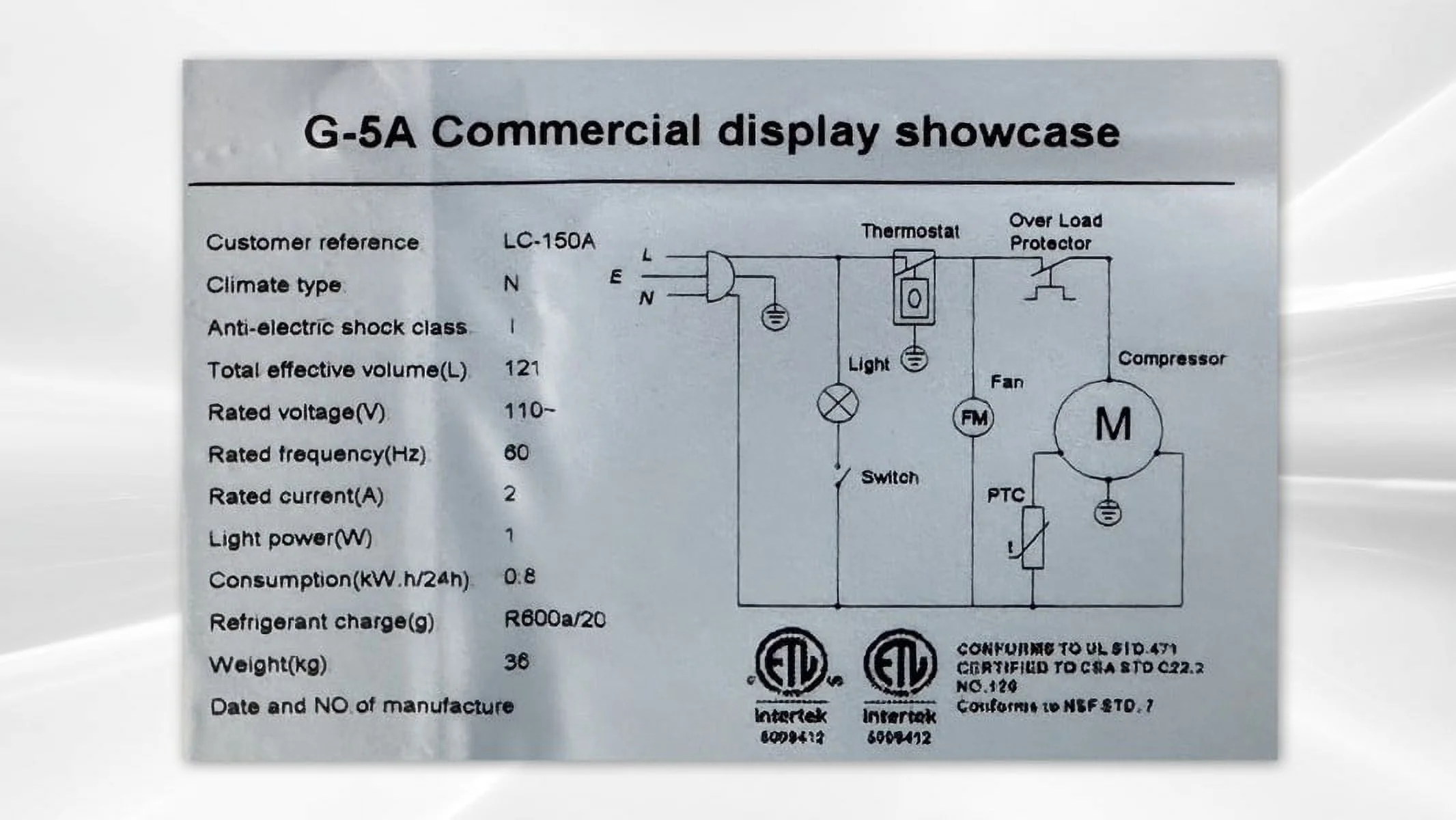 4.3 cu ft Commercial Refrigerator Glass 1-Door Merchandiser Display Cooler Case Fridge