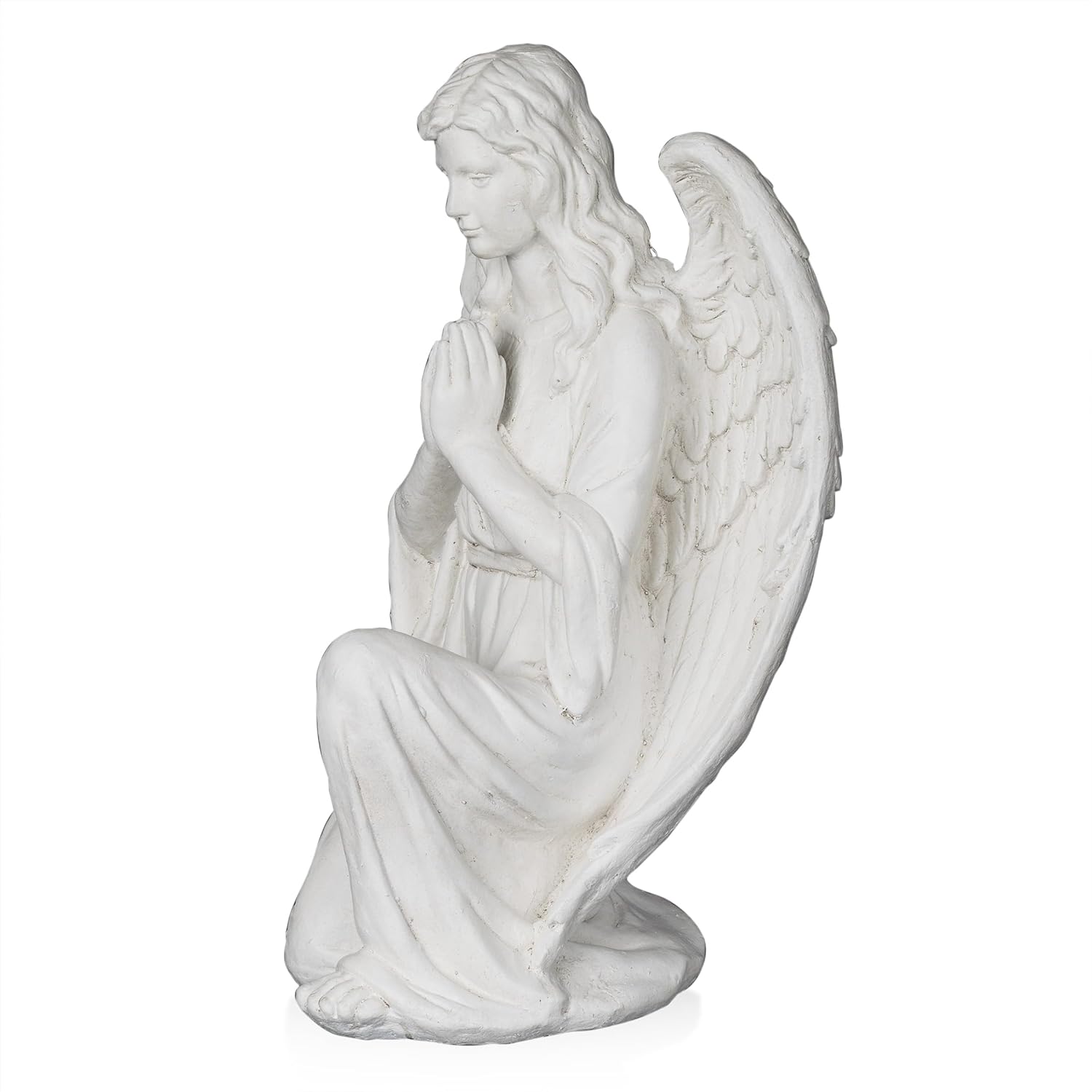Alpine Corporation MCC830 Kneeling Praying Angel Statue STATUARY, White