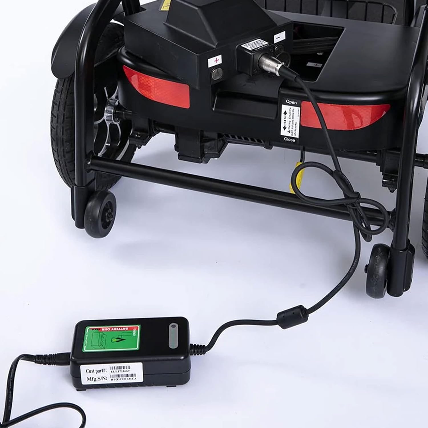 FeatherMobility - Black 4 Wheel Mobility Scooter 37 lb Frame - Long Range Battery, Compact Fold for Travel, with Arm Rests, and Basket - 265 lb Capacity
