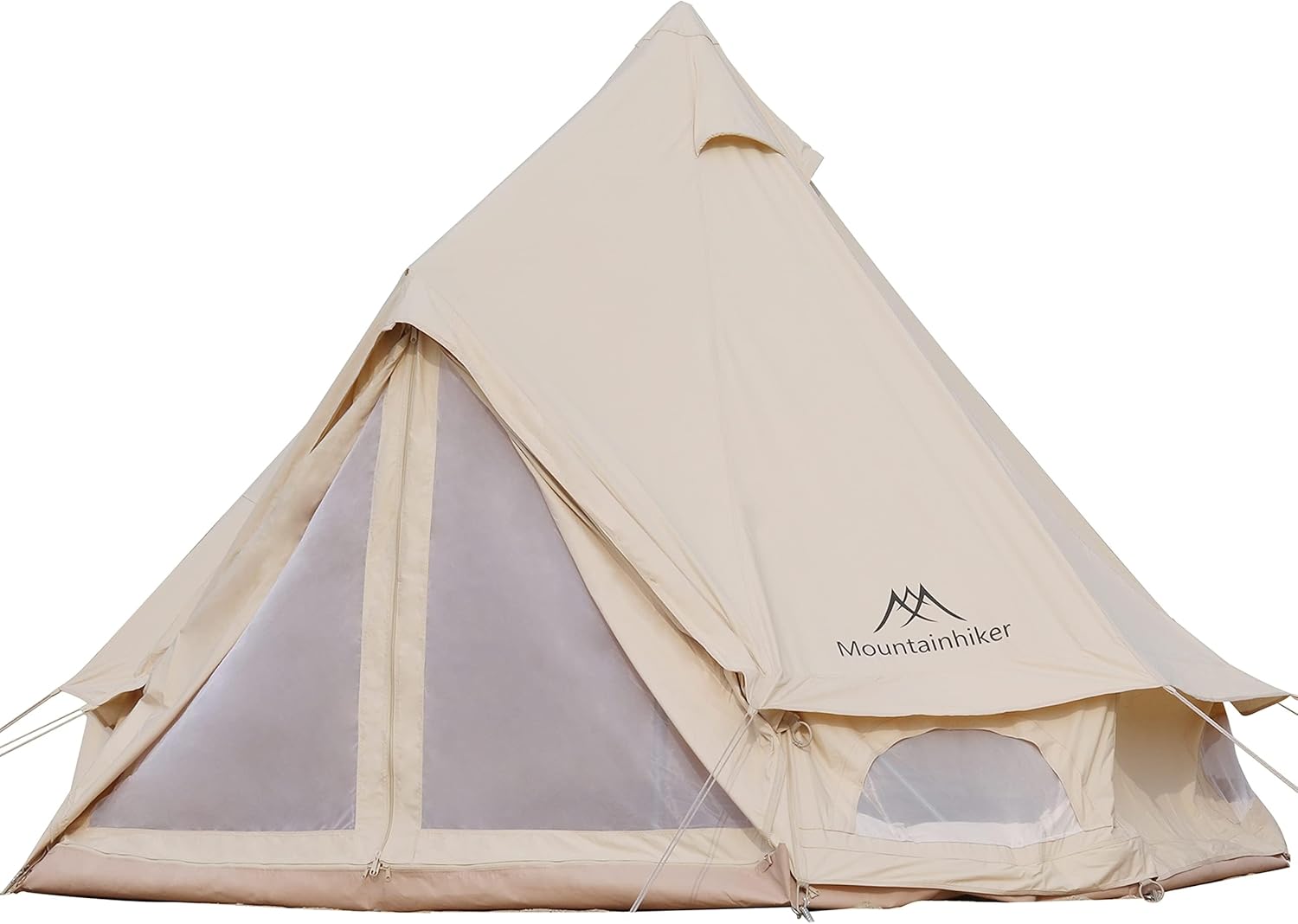 YSSOA 4-5 Person Mongolian Tent, Glamping Tent with Cool Ventilation Mosquito Net Doors & Windows, Outdoor Waterproof Oxford Yurt Tent/Dome Tent for Family Camping Party, 118”x118”x98.4”