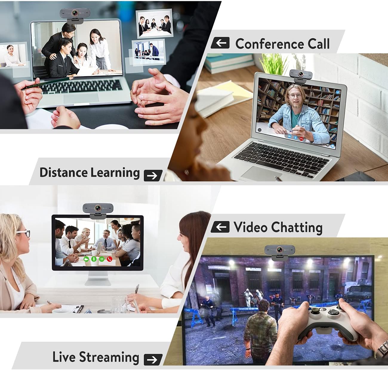 1080P Web Camera - Angetube HD Webcam with Microphone - USB Computer Camera with 90-Degree Wide Angle, Plug and Play for Zoom | Skype | Teams | Streaming | Video Calling