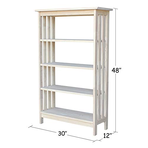 International Concepts 4 Tier Mission Shelf Unit, Unfinished