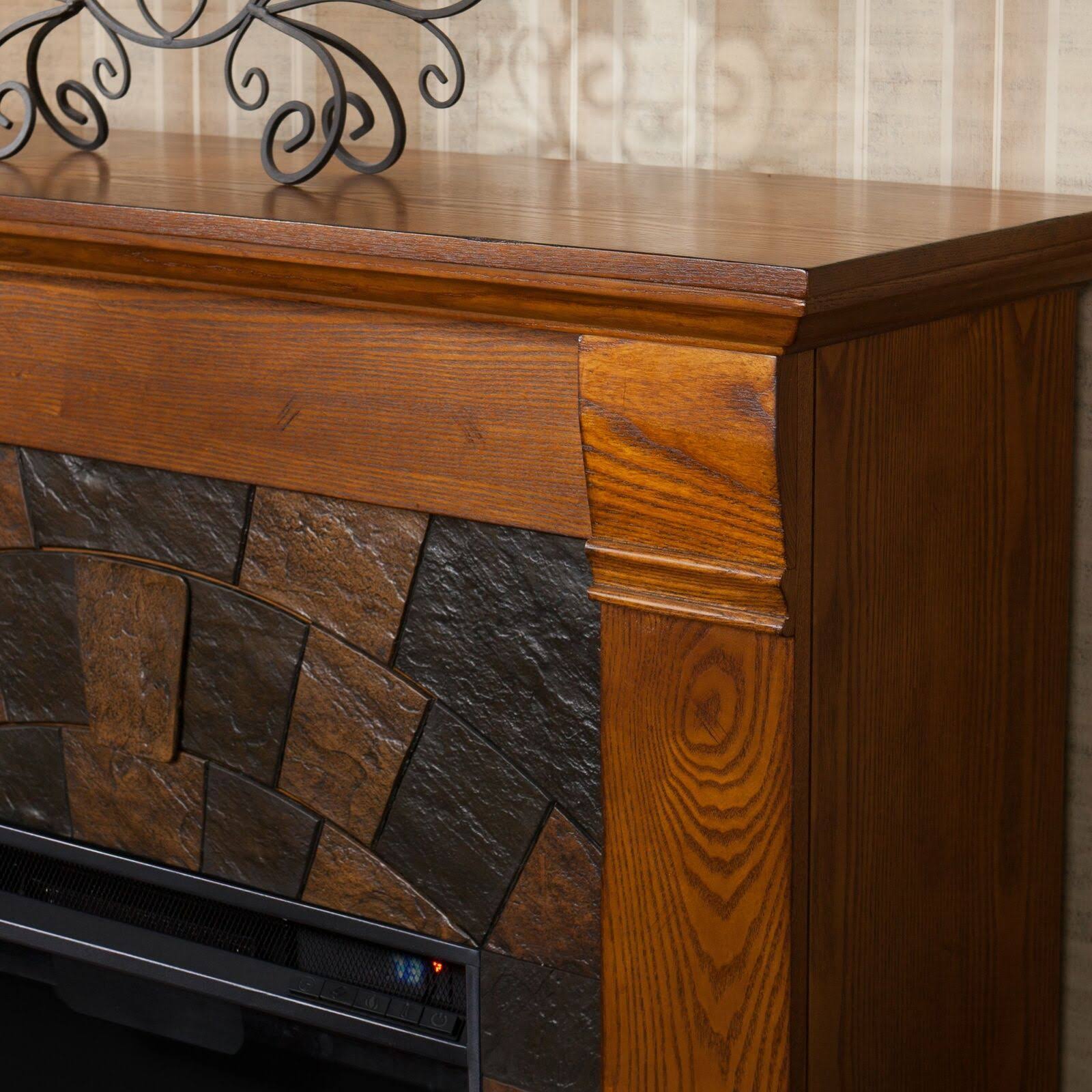 Southern Enterprises Elkmont Electric Fireplace - Salem Antique Oak