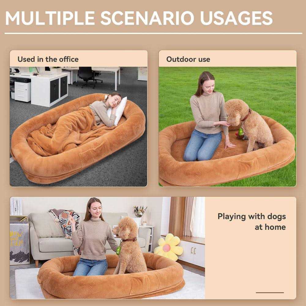 Human Dog Bed Large Dog Bed with Raised Cushioned Rim and - Pet Supplies online store