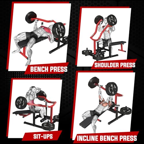GMWD Chest Press Machine, 1050LBS Bench Press Machine with Independent Converging Arms, Adjustable Flat Incline Bench for Chest, AB Workouts, Shoulder Home Gym Equipment