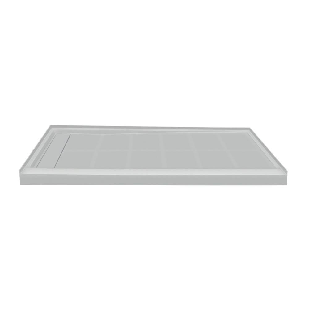Transolid FL6036L-39 Linear 60-in x 36-in Rectangular Alcove Shower Base with Left Hand Drain, Grey