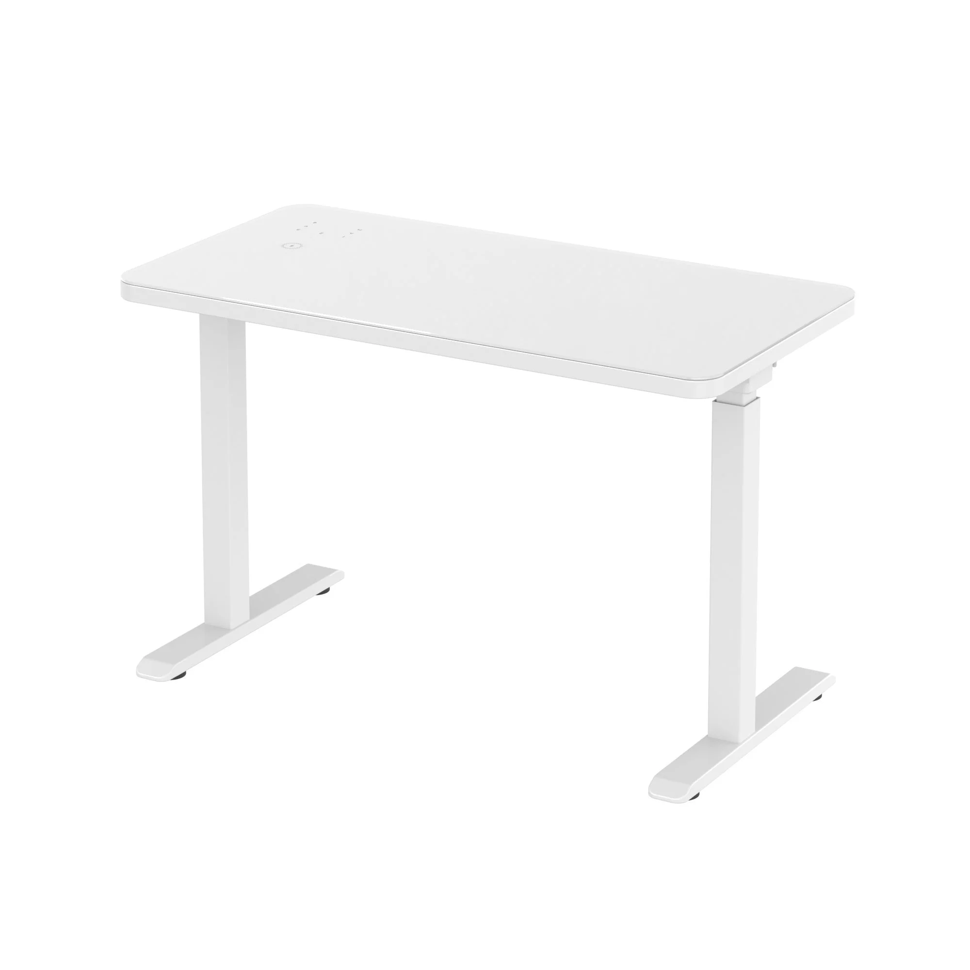 Glass Tabletop standing desk - White
