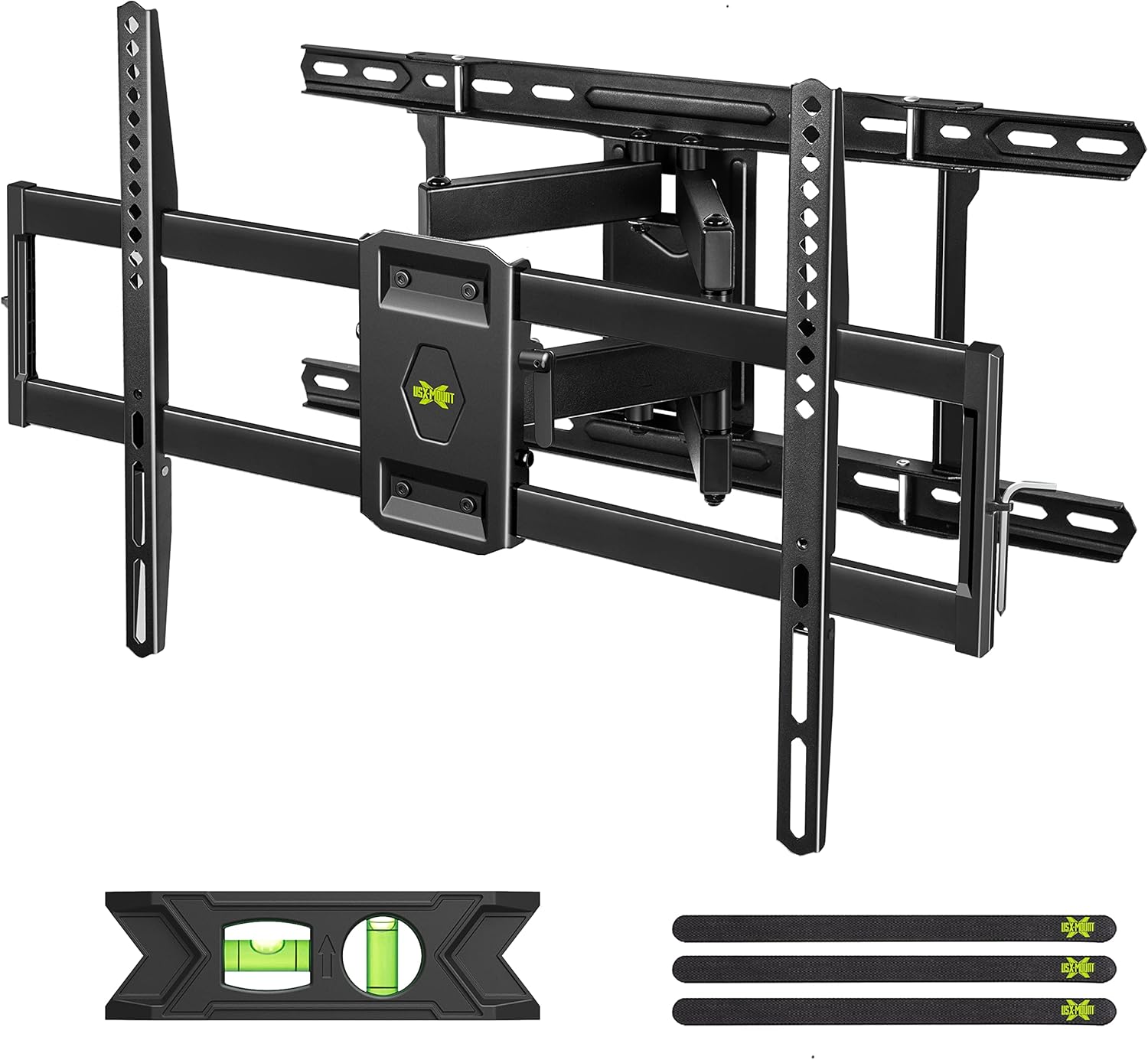 USX MOUNT Full Motion TV Mount for 42"-80" TVS, Fits 16" 18" or 24" Studs , TV Wall Mount Bracket Tilt Swivel Extension TV Mounts with Dual Articulating Arms Max VESA 600x400mm, Weight Capacity 110lbs Pack of 2
