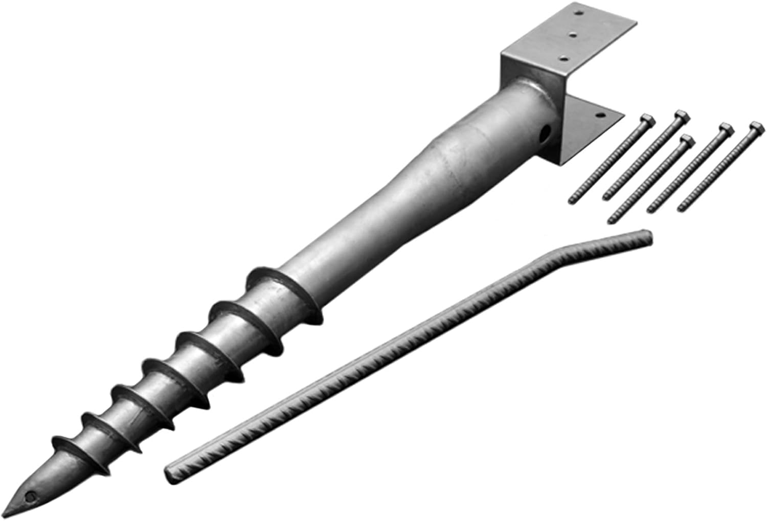 Step2 541299 MailMaster Plus Mailbox, Black & Mayne 580D-BK Ground Screw, Silver
