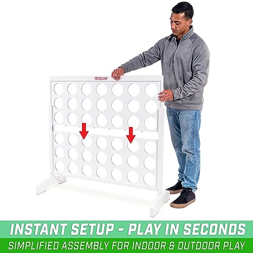 GoSports 4 Foot Width Giant Portable 4 in a Row Game - Huge Size with Carry Case and Rules
