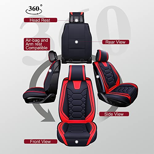 OASIS AUTO Forester Outback Legacy Impreza Crosstrek Accessories Seat Covers 2010-2025 Custom Fit Leather Cover Protector Cushion (Premium Full Set, Tan)
