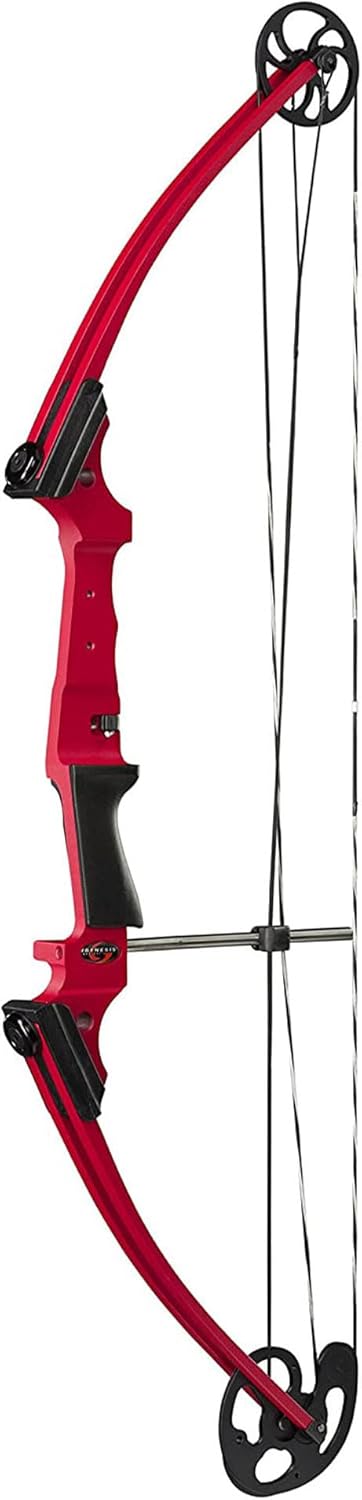 Genesis Archery Compound Bow Archery Kit w/Adjustable Draw Length 15" to 30" & Adjustable Draw Weight 10 to 20 Pounds for Left-Handed, Red (4 Pack)