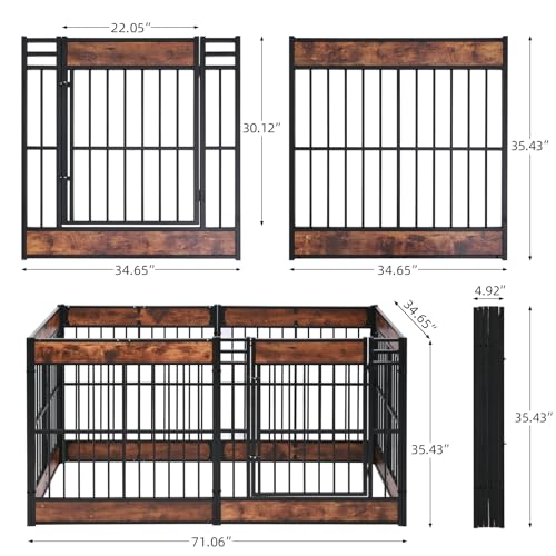 Dog Playpen, 31.5" Height Dog Pen Indoor, Heavy Duty, Safe and Sturdy, Furniture Style Puppy Pen