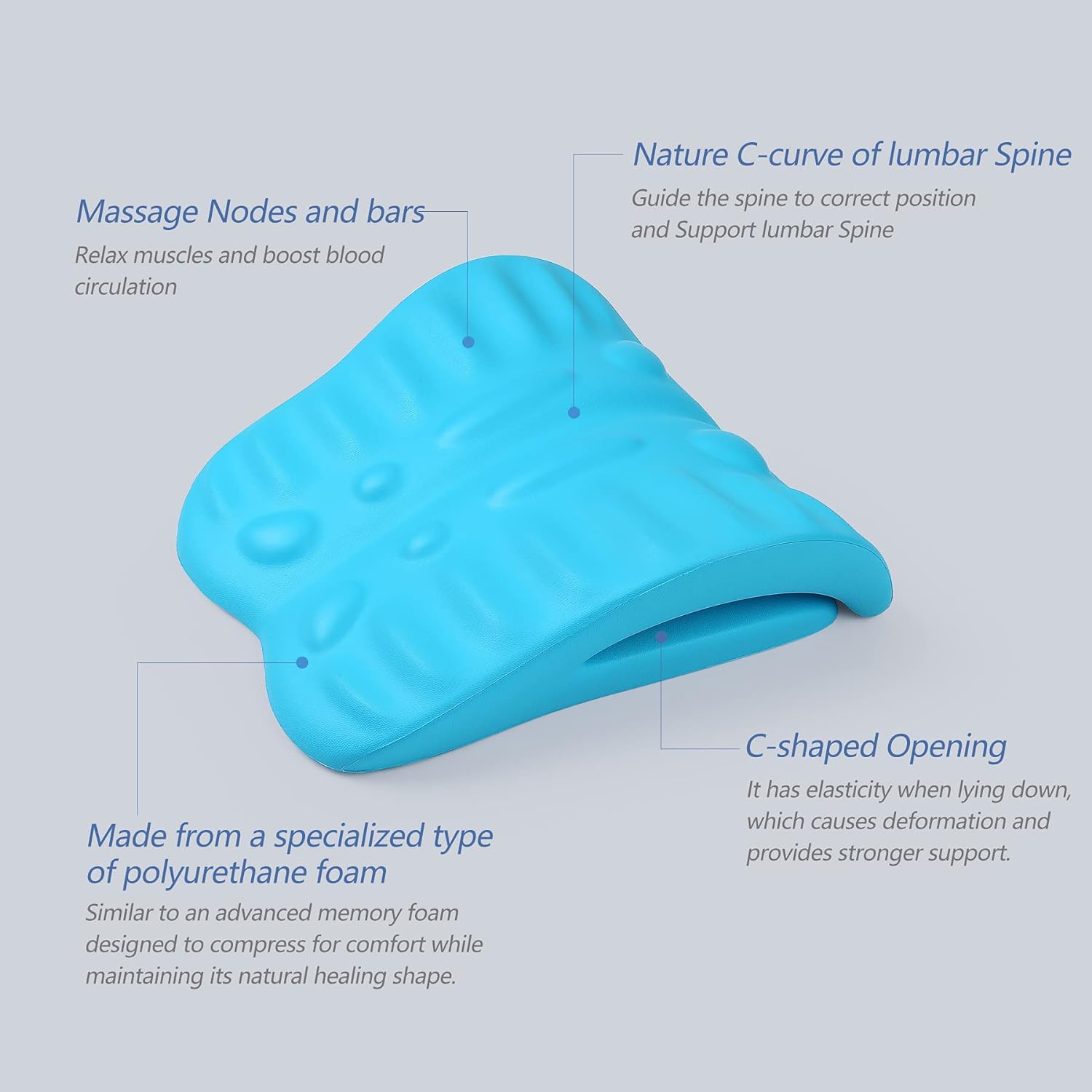 Back Stretcher for Back Pain Relief, Back Stretching Cushion, Chronic Lumbar Support Pillow Helps with Spinal Stenosis, Herniated Disc and Sciatica Nerve Pain Relief Lumbar Stretcher