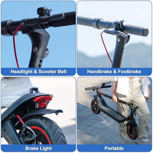Electric Scooter - 500W Peak Motor Electric Scooter for Adults, 19 Miles Range, Max 18.6 MPH, 8.5" Tires, Dual Brakes, Foladable & Portable Commuting Eblike