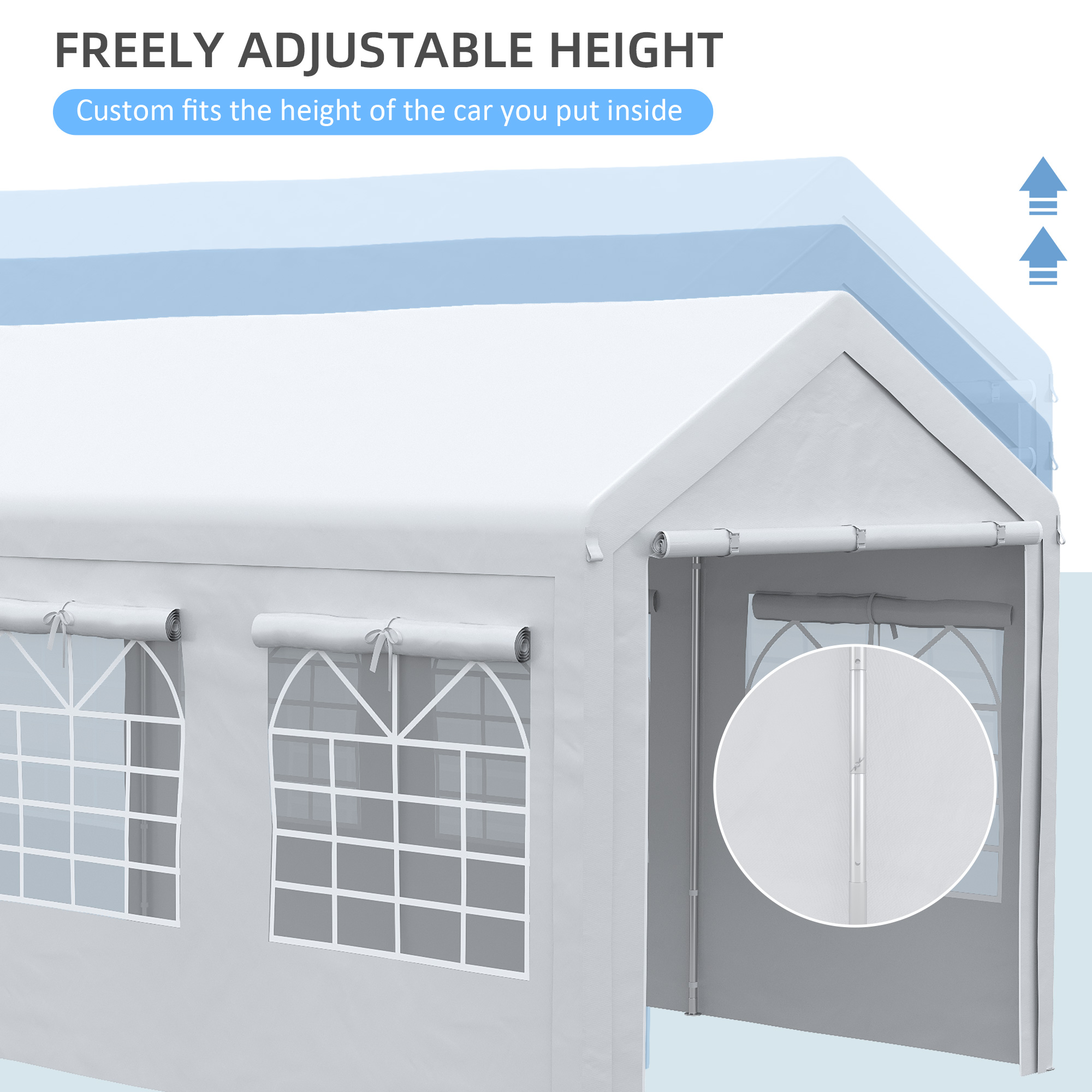 Outsunny 10' x 20' Carport and Large Party Tent, Height Adjustable
