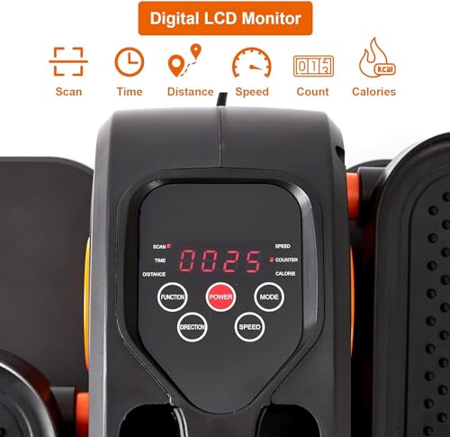 Under Desk Elliptical Machine, Fully Assembled Ellipse Leg Exerciser Machine, Mini Elliptical Machines Auto & Manual Mode, Arm & Leg Exerciser for Seniors Adults Teens