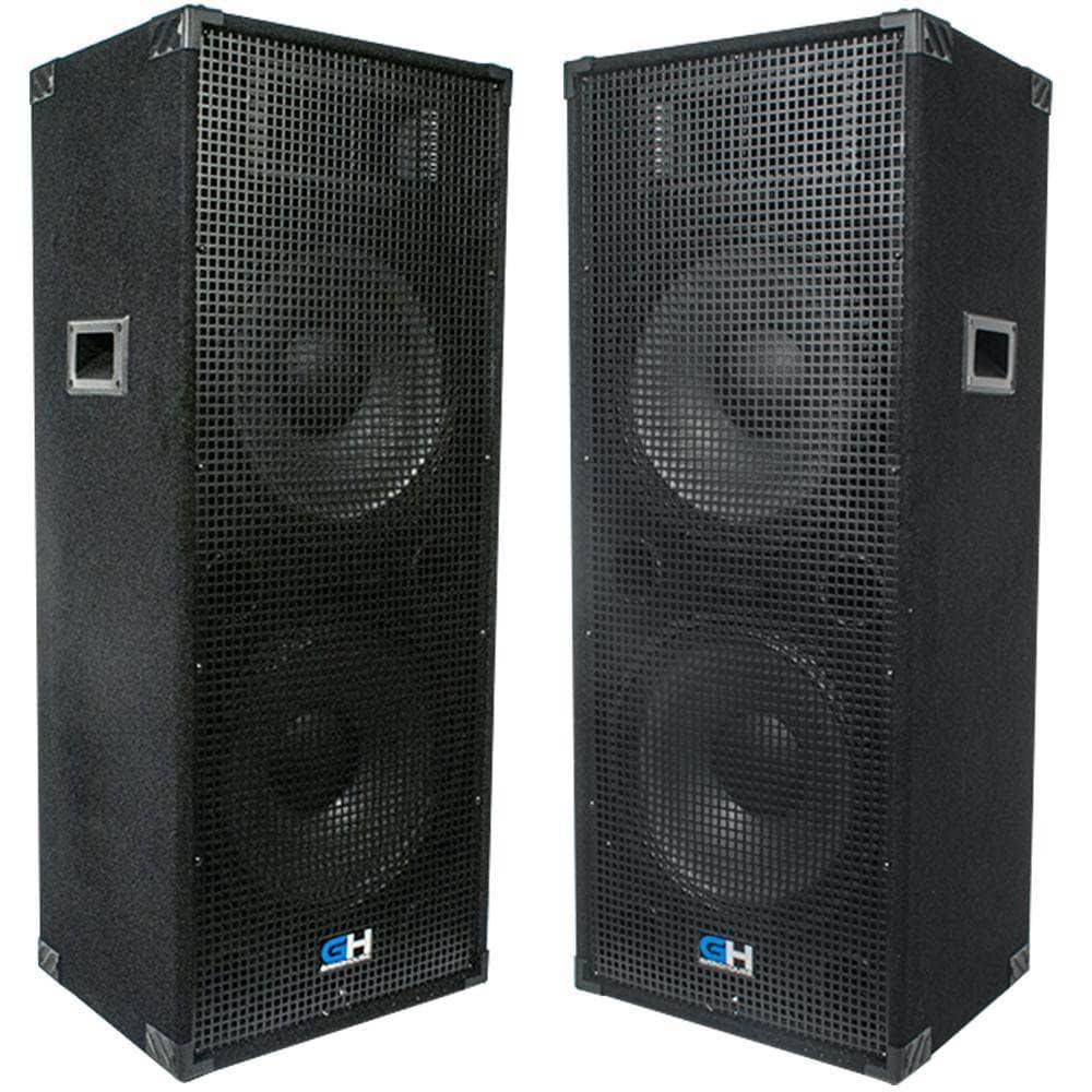 Grindhouse Speakers - GH215L-Pair - Pair of Passive Dual 15 inch 2-Way Pa/dj Loudspeaker Cabinet - 1450 Watt Each Full Range Pa/