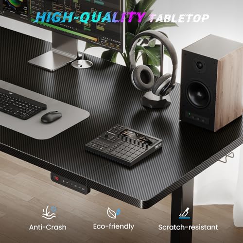 SIAGO Electric Standing Desk Adjustable - 48 x 24 Inch Sit Stand up Desk with Cable Management - 3 Memory Preset Adjustable Height Table