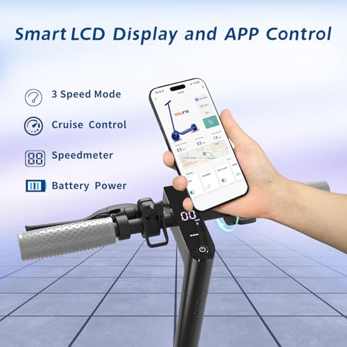 Electric Scooter for Adults, 19Mph, 15/21 Miles Range, Aluminum Alloy E-Scooter with 8.5" Honeycomb Tire, Foldable Escooter with Dual Braking System and App Control