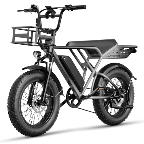 Jasion RetroVolt Electric Bike for Adults,【1500W Peak Motor & 30MPH & 70Miles】 Electric Dirt Bike,Dual Suspension Ebikes for Adults, 20" Fat Tire Ebike with 48V 13Ah Battery, UL 2849 Tested