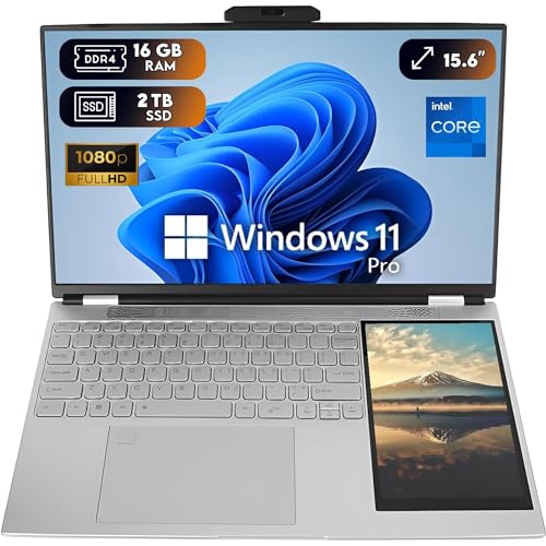 thunderb Dual Screen Laptop 15.6" + 7" | Intel Quad Core | 16GB RAM | 1TB SSD