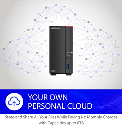 BUFFALO LinkStation 210 4TB 1-Bay NAS Network Attached Storage with HDD Hard Drives Included NAS Storage That Works as Home Cloud or Network Storage Device for Home