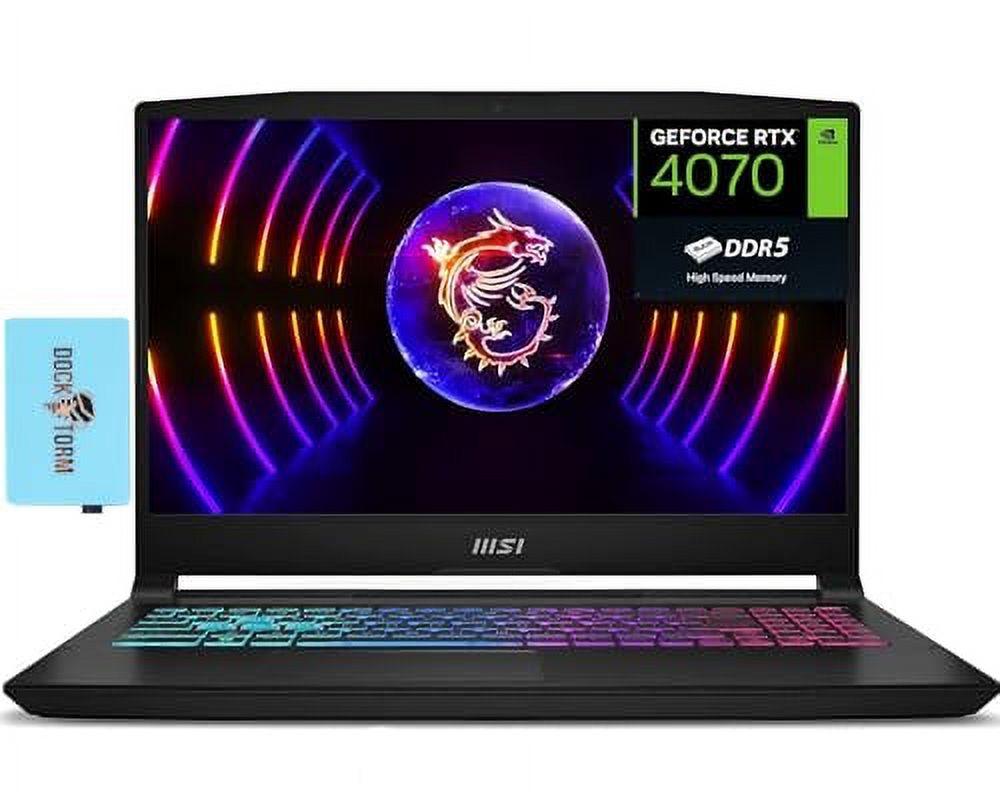 MSI Katana 15.6" IPS FHD 144Hz Gaming Laptop (Intel i7-12650H 10-Core, 32GB DDR5 4800MHz RAM, 8TB PCIe SSD, GeForce RTX 4070 8GB GDDR6, Per Key RGB KYB, WiFi 6, Win 10 Pro) w/Dockztorm Dock