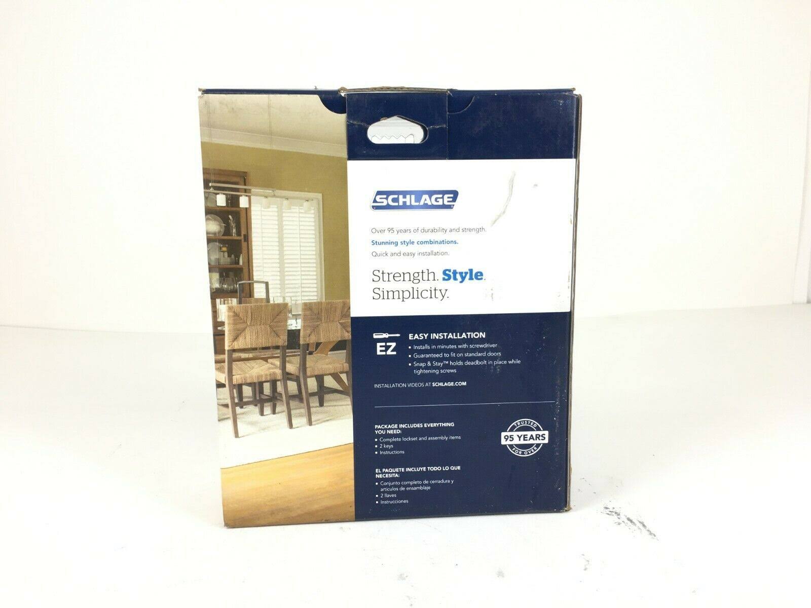 Schlage Satin Nickel Single Cylinder Deadbolt u0026 Keyed Entry Latitude Lever