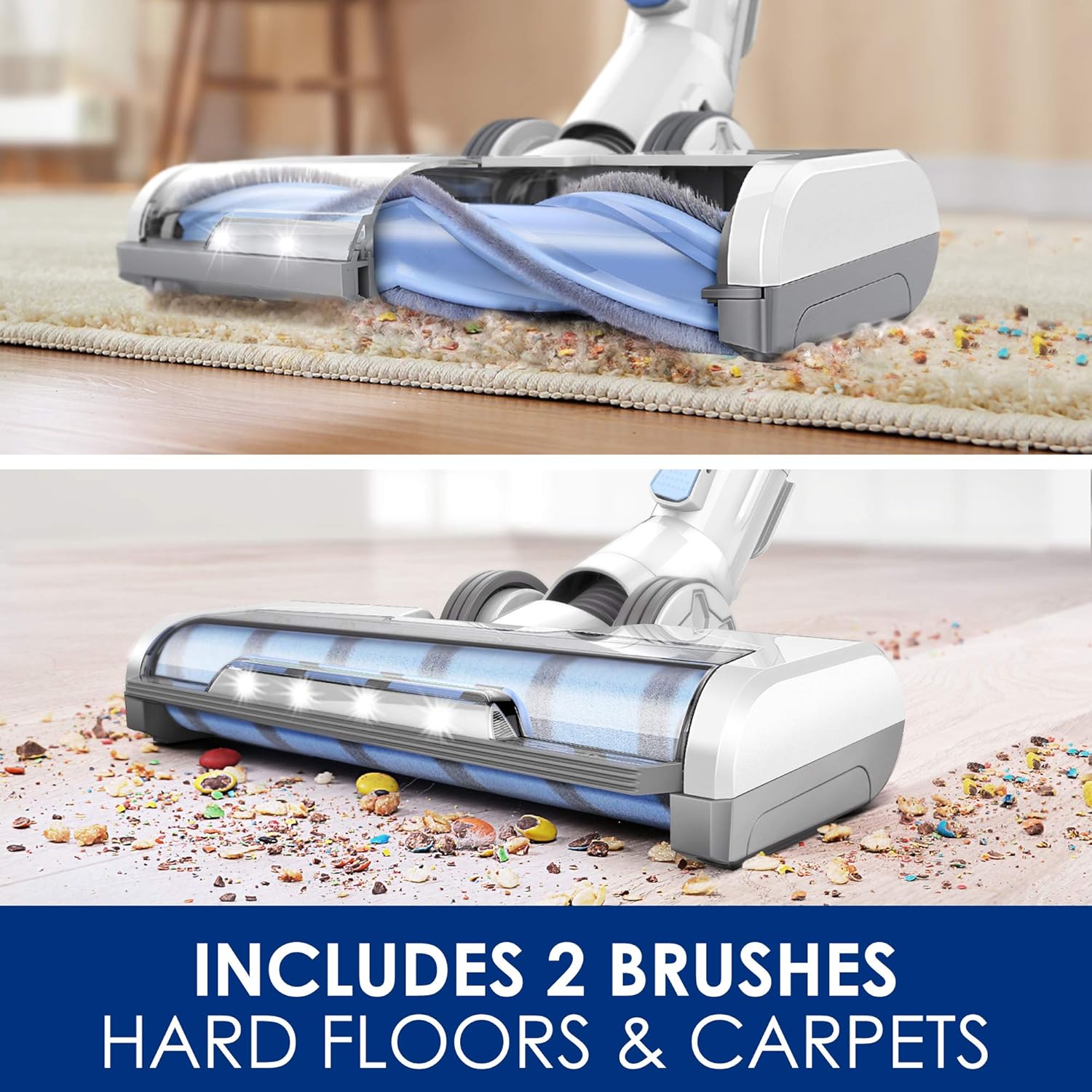 Tineco A11 Tango Cordless Stick Vacuum Cleaner, 120W Strong Suction 2 Powered Cleaner Head for Hard Floor Carpet Car Pet Hair