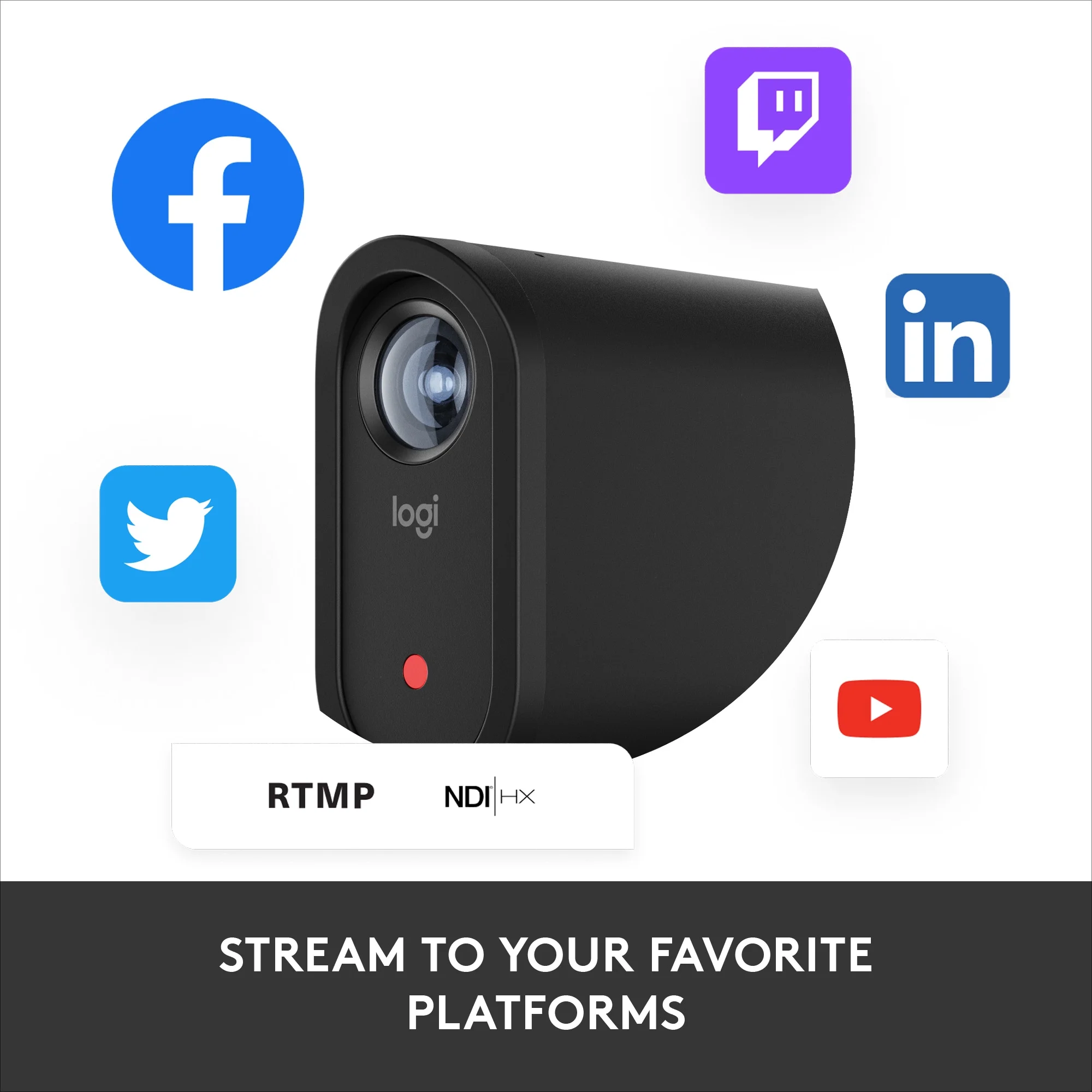 Logitech Mevo Start, Wireless Live Streaming Camera, 1080p HD Video Quality, Intelligent App Control, Stream via LTE or Wi-Fi - Black