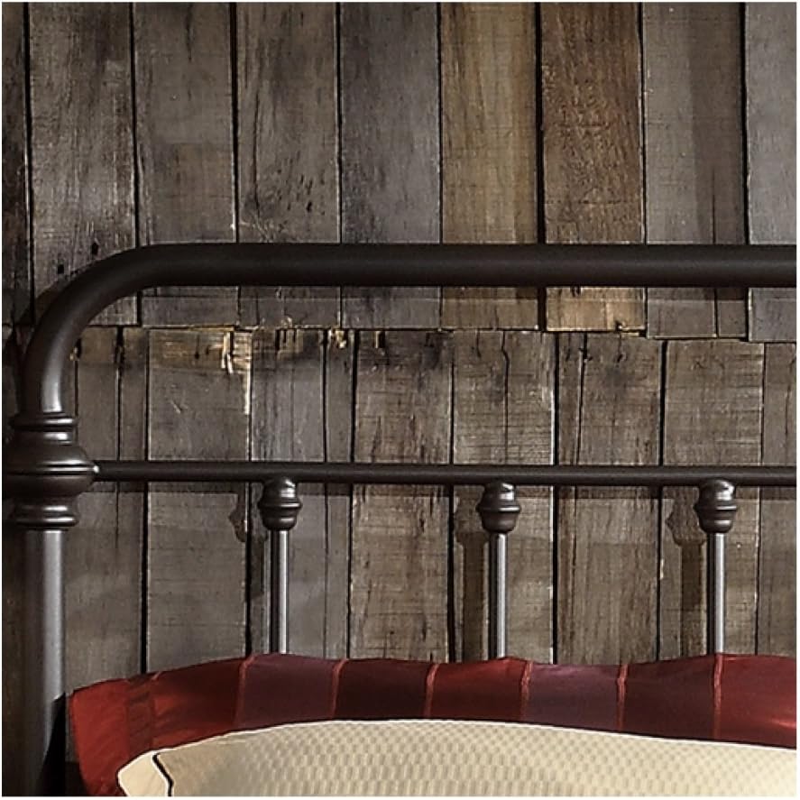 TRIBECCA home Wrought Iron Bed Frame Dark Bronze Metal Queen Size USA Vintage Look Shabby Chic French Country (Queen)