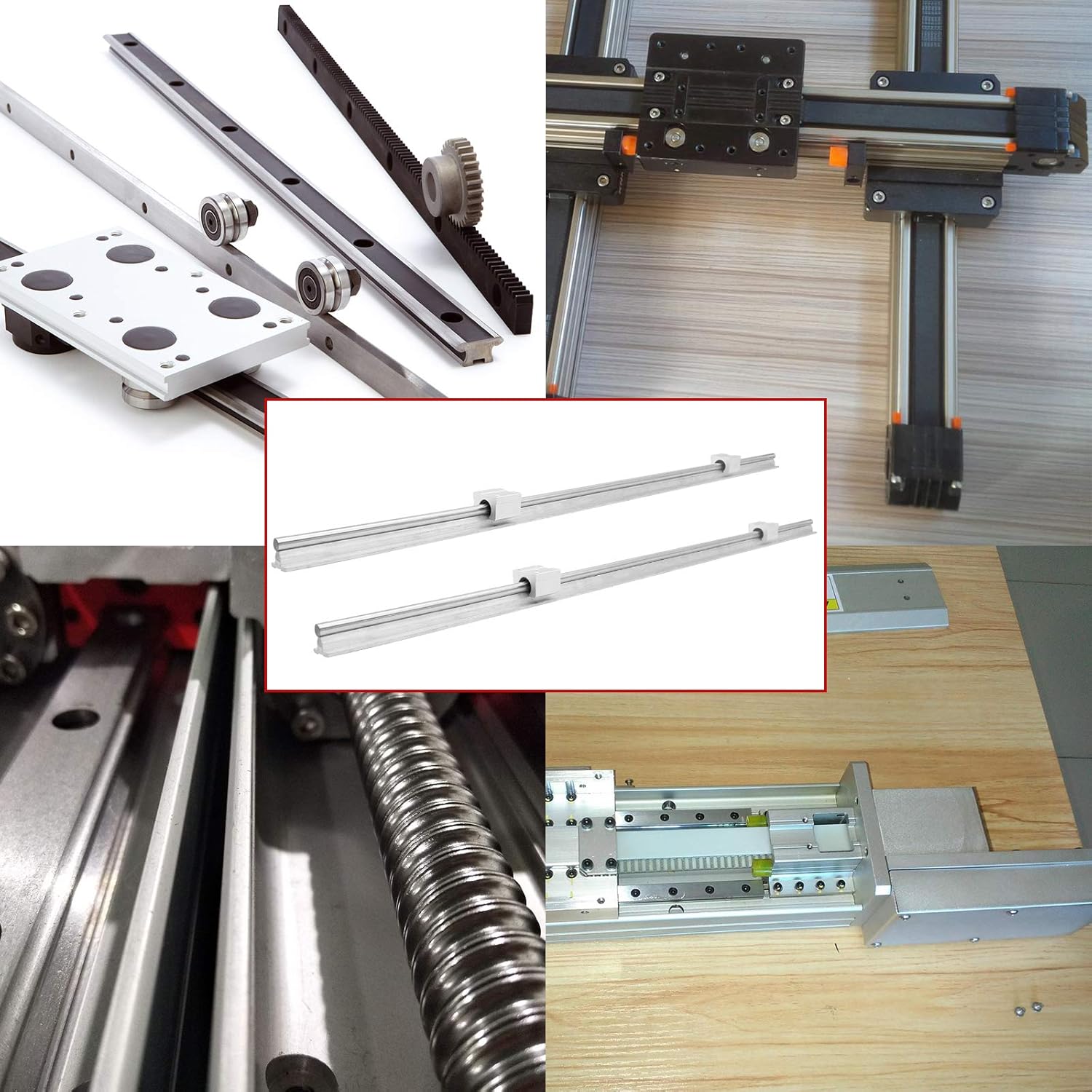 Linear Rails and Bearings Linear Rail 2X SBR16-2000mm Linear Slide Rail and 4X SBR16UU Carriage Bearing Block Linear Bearings and Rails for DIY CNC Routers Lathes Machine