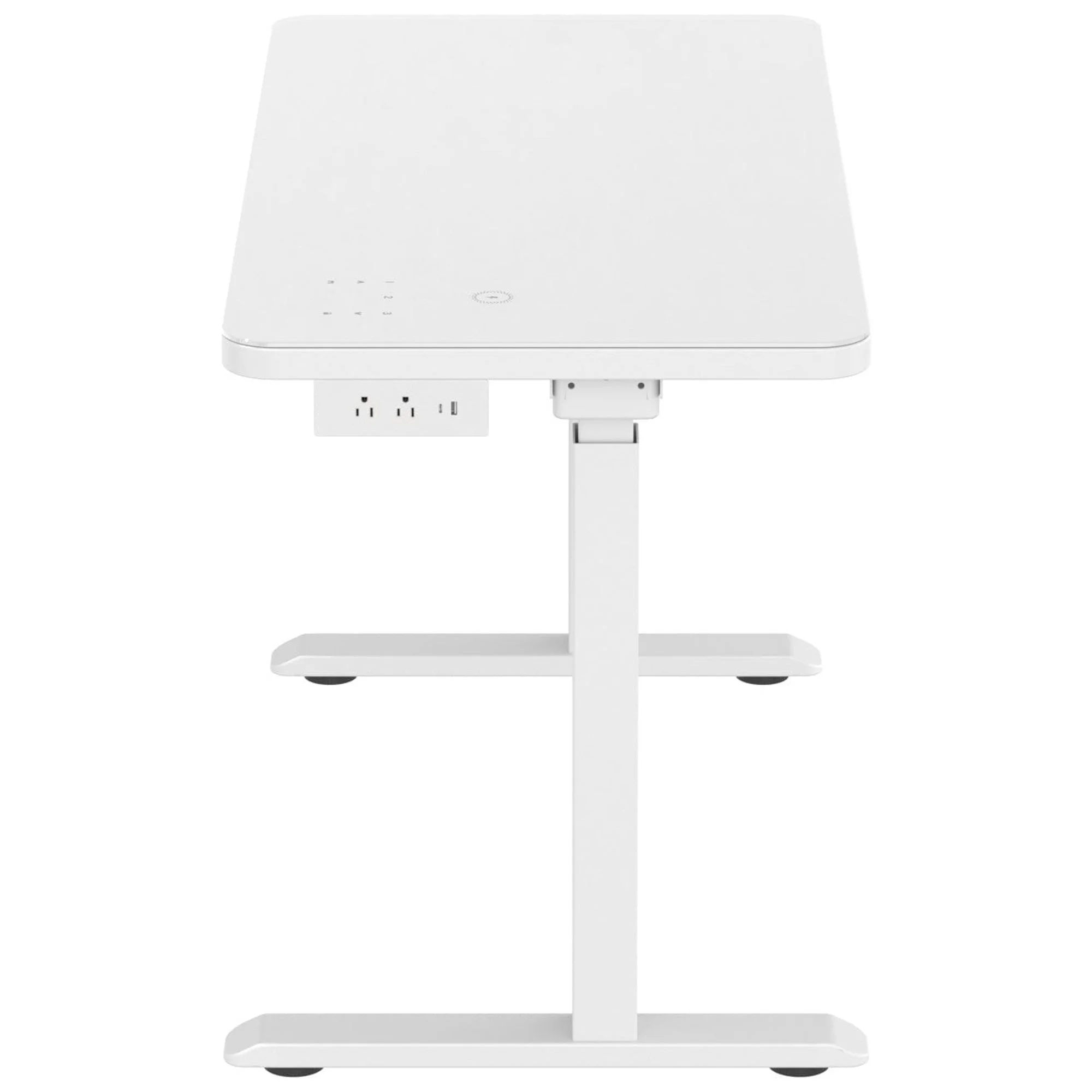 Glass Tabletop standing desk - White