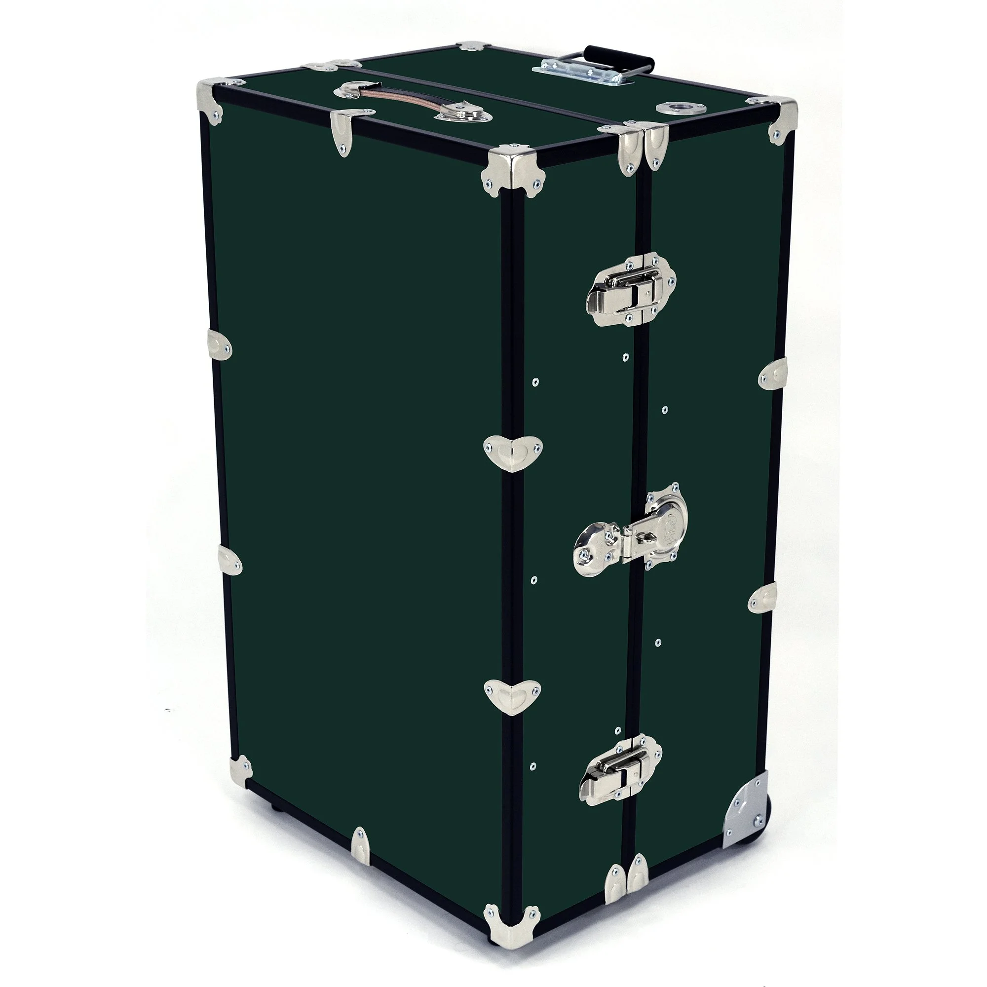 Rhino Trunk & Case Dance Star Wardrobe Travel Trunk with Mounted Wheels, Competitions, Recitals, & Long Trips 35"x21"x16" (Forest Green)