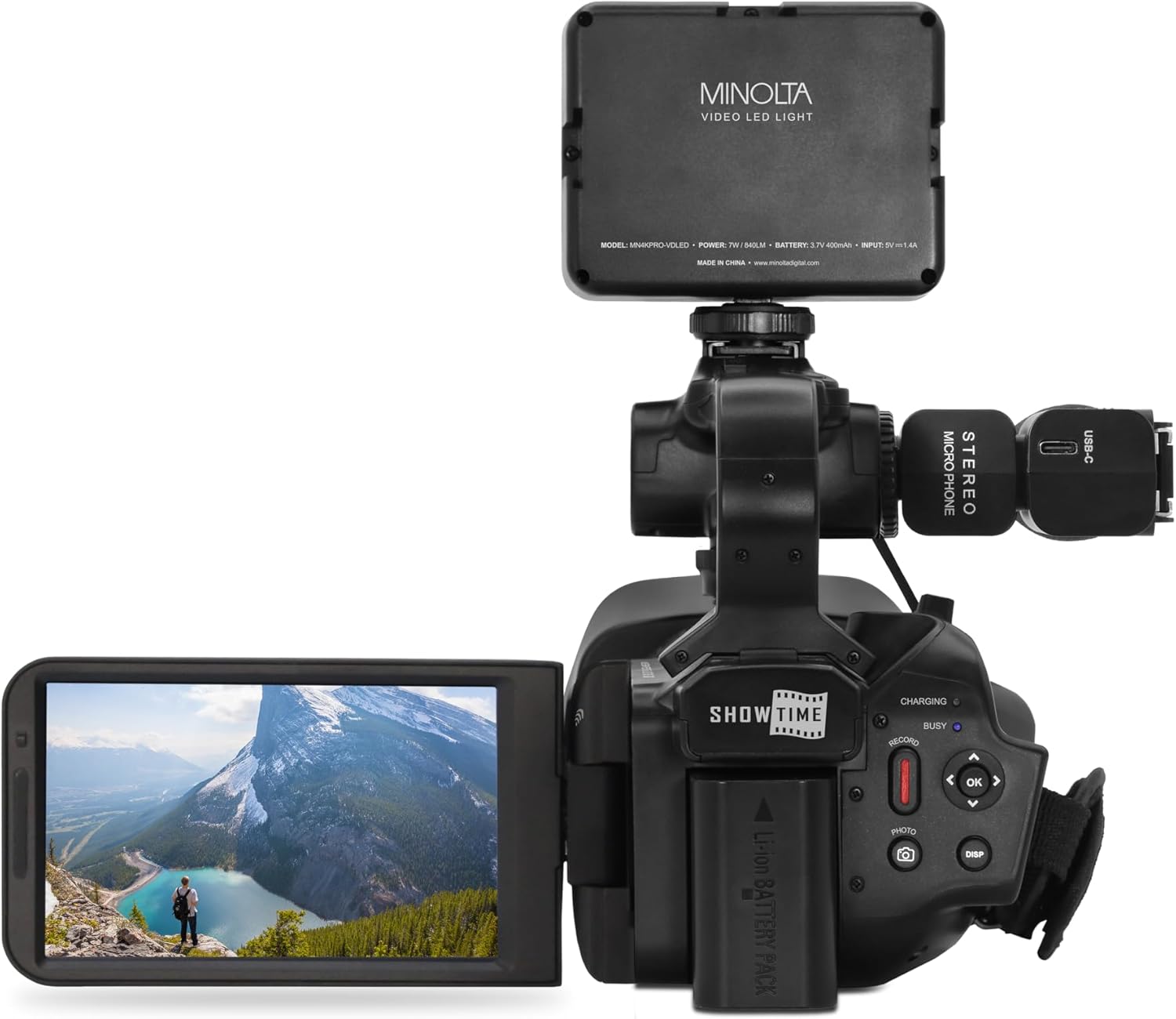 Minolta MN4KPRO 4K60FPS Ultra HD / 64 MP Autofocus Pro Camcorder Kit w/WiFi