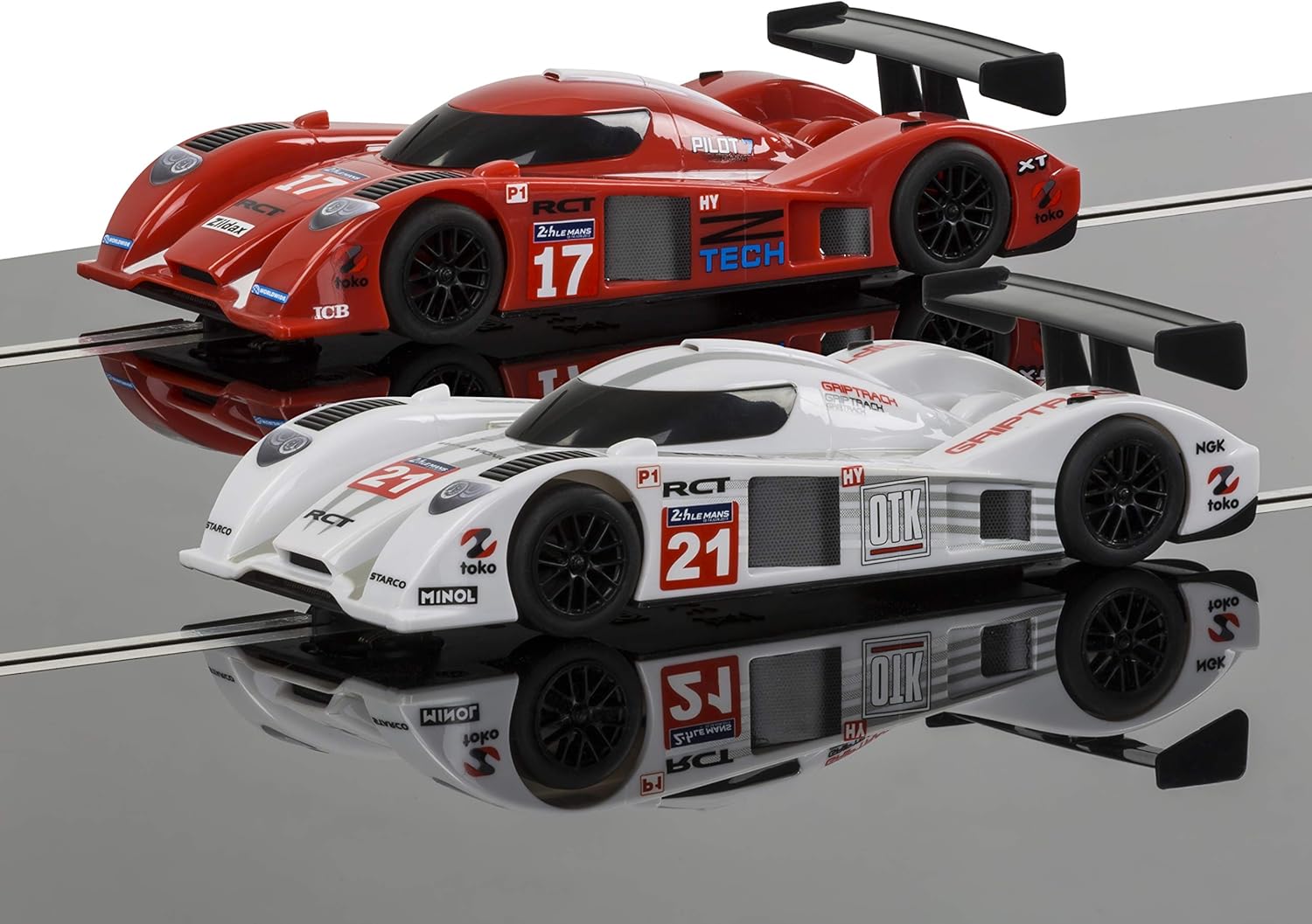 Scalextric C1368T 24 Hr Le Mans Sports Cars Slot Car Analog 1:32 Race Track Set, Red/White/Black