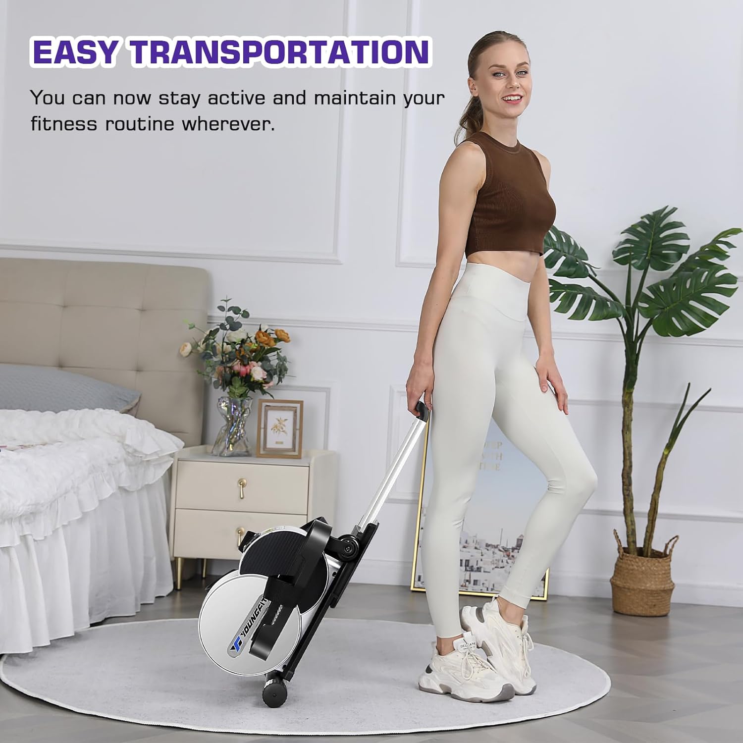 Under Desk Elliptical - Portable and Quiet Leg Exerciser While Sitting for Seniors with Remote and App Control, LCD Display, Electric Seated Pedal Ellipse Machine for Home, Office