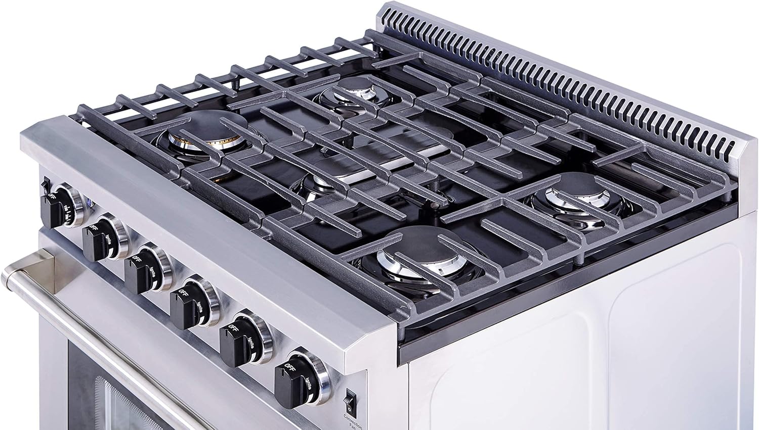 Thor Kitchen 30 in. 4.55 Cu. Ft. Freestanding Gas Range with 5 Burners, Continuous Cast Iron Grates, in Stainless Steel, LRG3001U