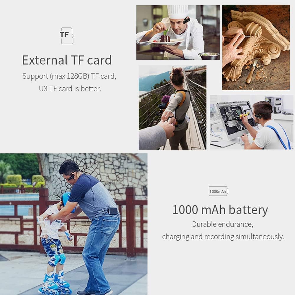 Camcorder 4K Head Mounted Camera ORDRO EP6 Wearable Video Camera FHD 1080P 60FPS Vlog Camera Recorder WiFi Hands-Off Camera Webcam (32GB MicroSDHC U1 Memory Card Included)