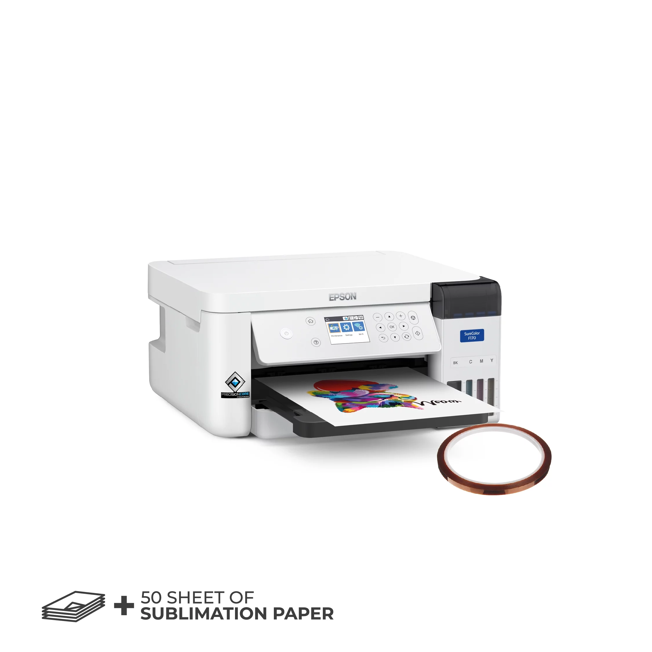 Epson Surecolor F170 Dye Sublimation Printer + 100 sheet sublimation paper + 1 thermal tape