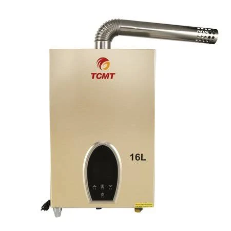 TCMT 4.2 GPM 16L Tankless Water Heater Natural GAS Instant Hot Boiler with Digital Display u0026 Exhaust, Gold