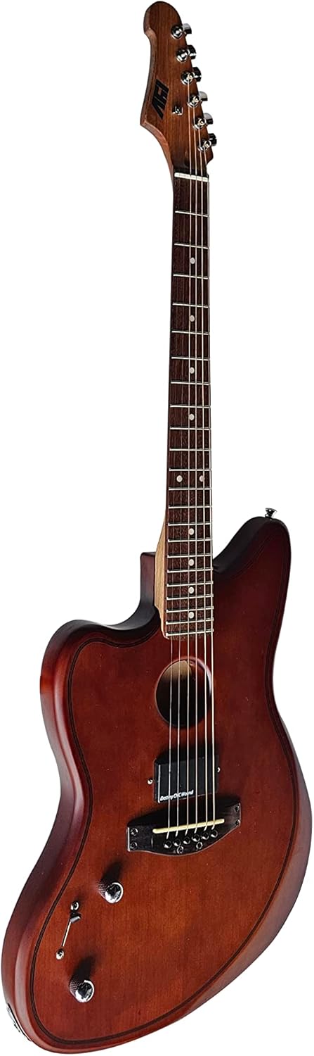 6 String Hollow-Body Electric Guitar, Left, Satin Brown (IJGAP-300 LH)