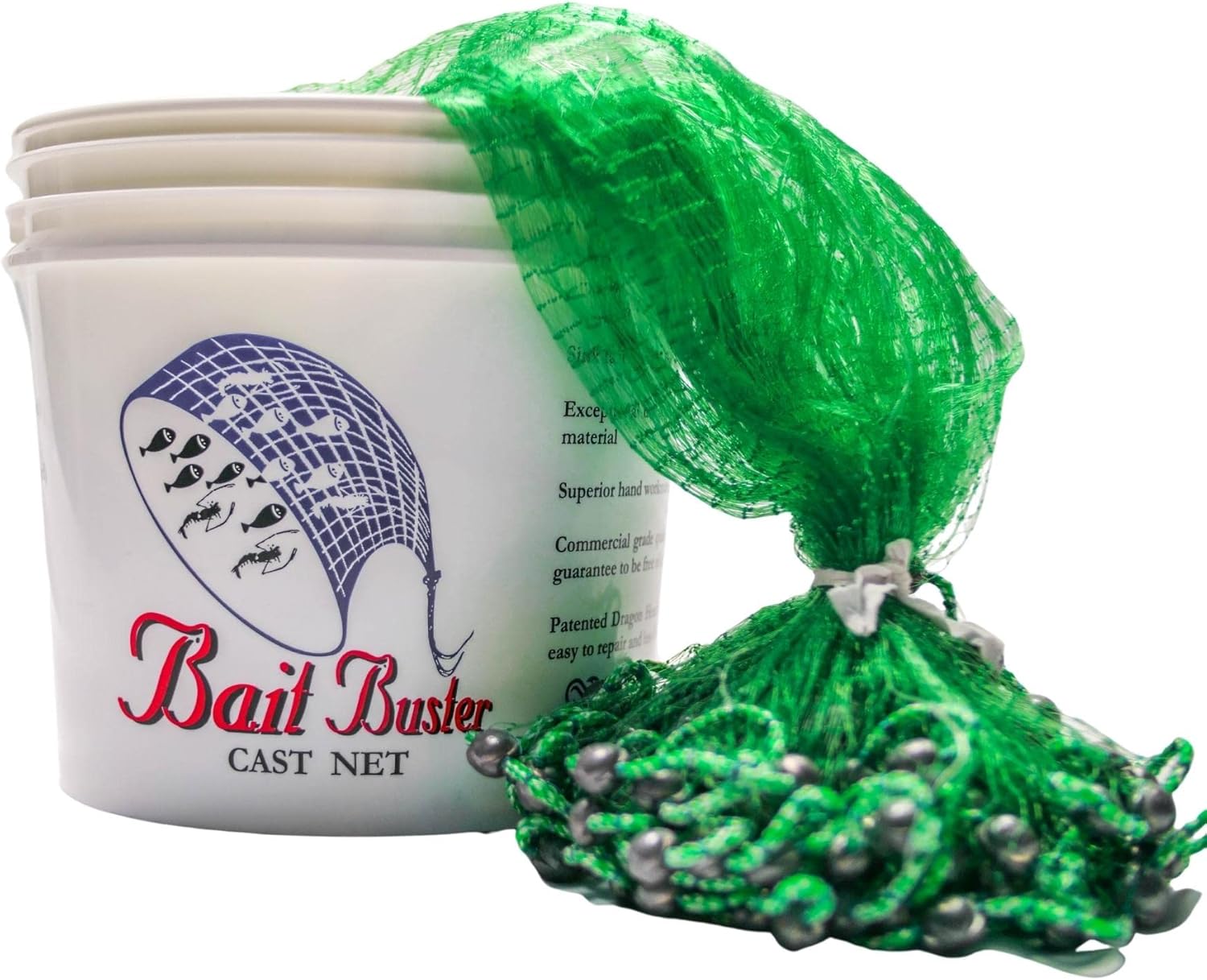 Bait Buster Professional Grade Cast Net 3/8 Sq. Mesh