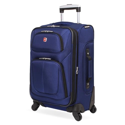 SwissGear Sion Softside Expandable Luggage, Black, Checked-Large 29-Inch