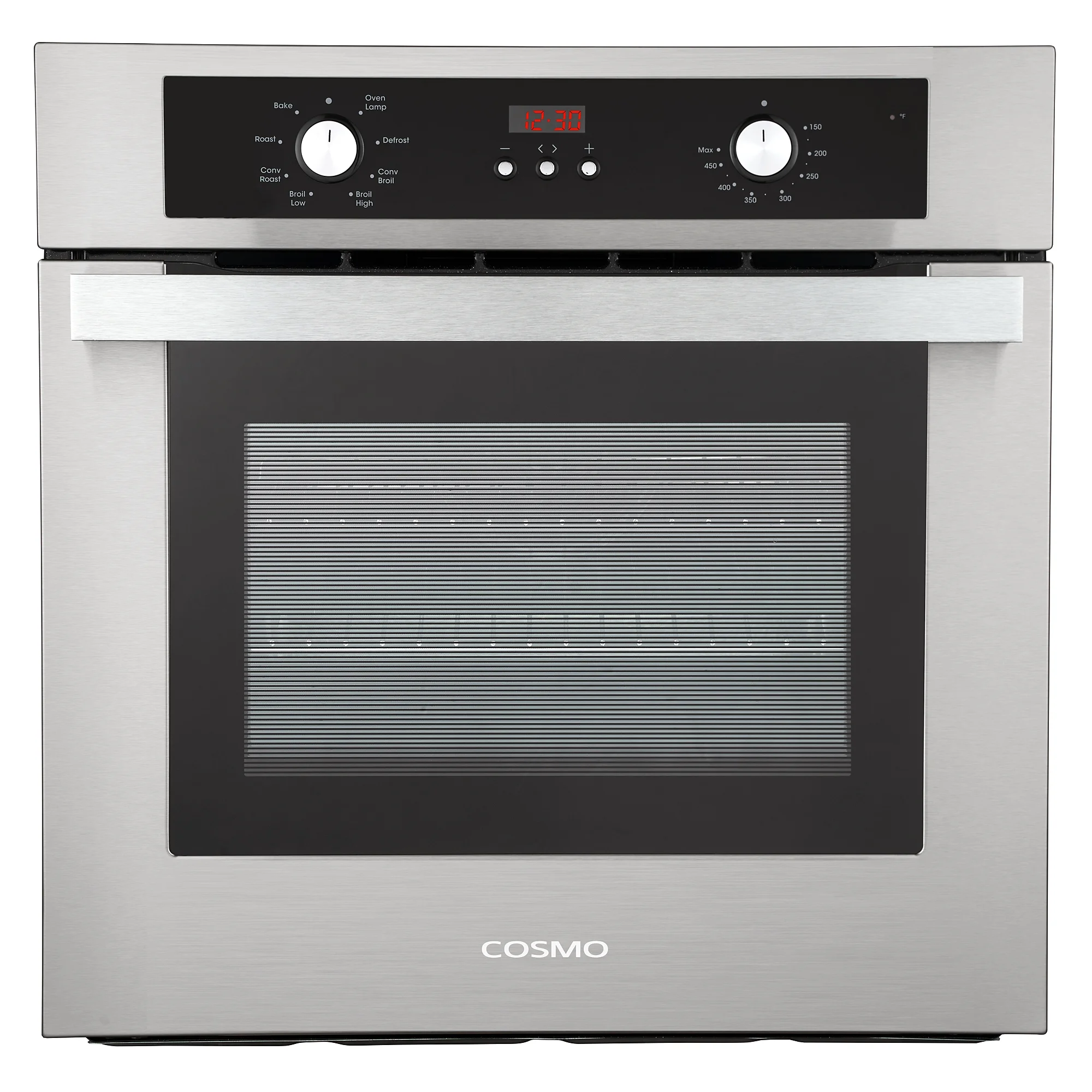 Cosmo 5 Piece Kitchen Appliance Package With 30" Electric Cooktop 30" Wall Mount Range Hood 24" Single Electric Wall Oven 30" Over-The-Range Microwave & French Door Refrigerator