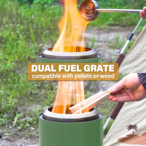 HGD 20 inch Smokeless Firepit Outdoor, Stainless Steel Fire Pit, Smokeless Fire Pit for Outside with Carry Bag for Camping Backyard Patio Garden Picnic