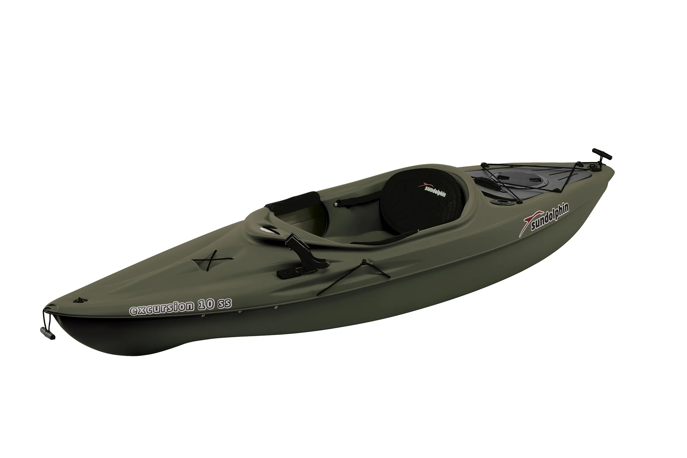 Sun Dolphin Excursion 10 Ss Sit-in Angler Kayak Olive, Paddle Included